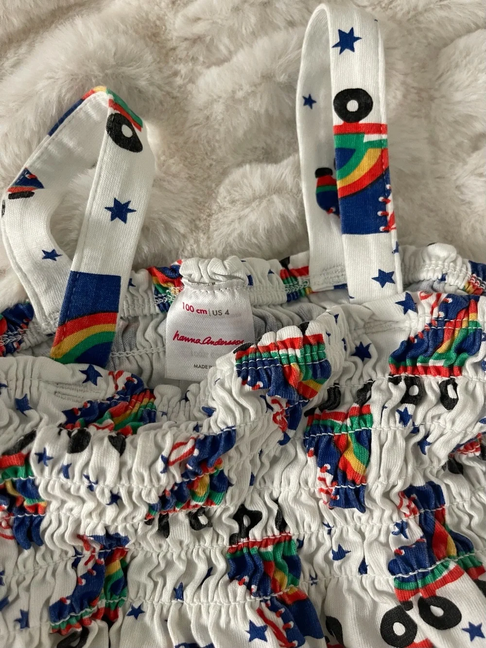Hanna Andersson White Girls' Roller Skate Print Sundress - Rainbow Skates
